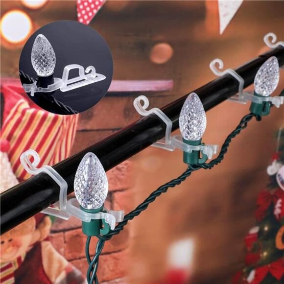 40 Pieces Christmas Light Clips Light Gutter Shingle Clips Plastic C7 C9 - Picture 7 of 7
